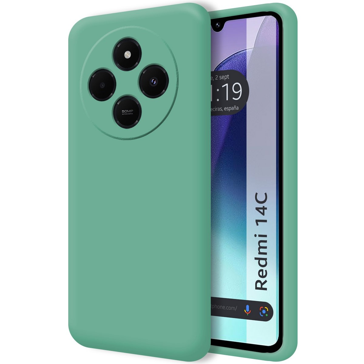 Funda Silicona Líquida Ultra Suave para Xiaomi Redmi 14C color Verde