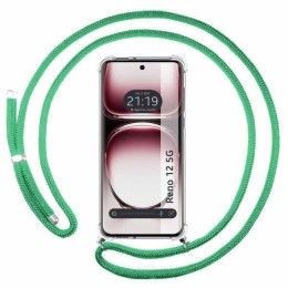 Funda Colgante Transparente para Oppo Reno 12 5G con Cordon Verde Agua