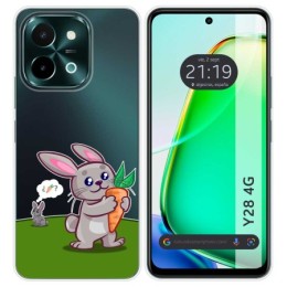 Funda Silicona Transparente para Vivo Y28 4G diseño Conejo Dibujos