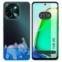 Funda Silicona Transparente para Vivo Y28 4G diseño Hipo Dibujos