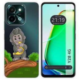 Funda Silicona Transparente para Vivo Y28 4G diseño Mono Dibujos