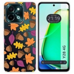 Funda Silicona Transparente para Vivo Y28 4G diseño Otoño Dibujos