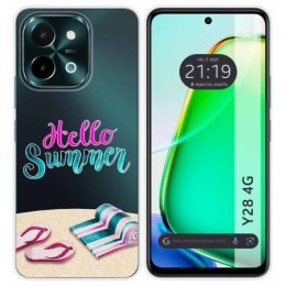 Funda Silicona Transparente para Vivo Y28 4G diseño Summer Dibujos