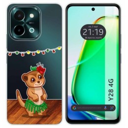 Funda Silicona Transparente para Vivo Y28 4G diseño Suricata Dibujos