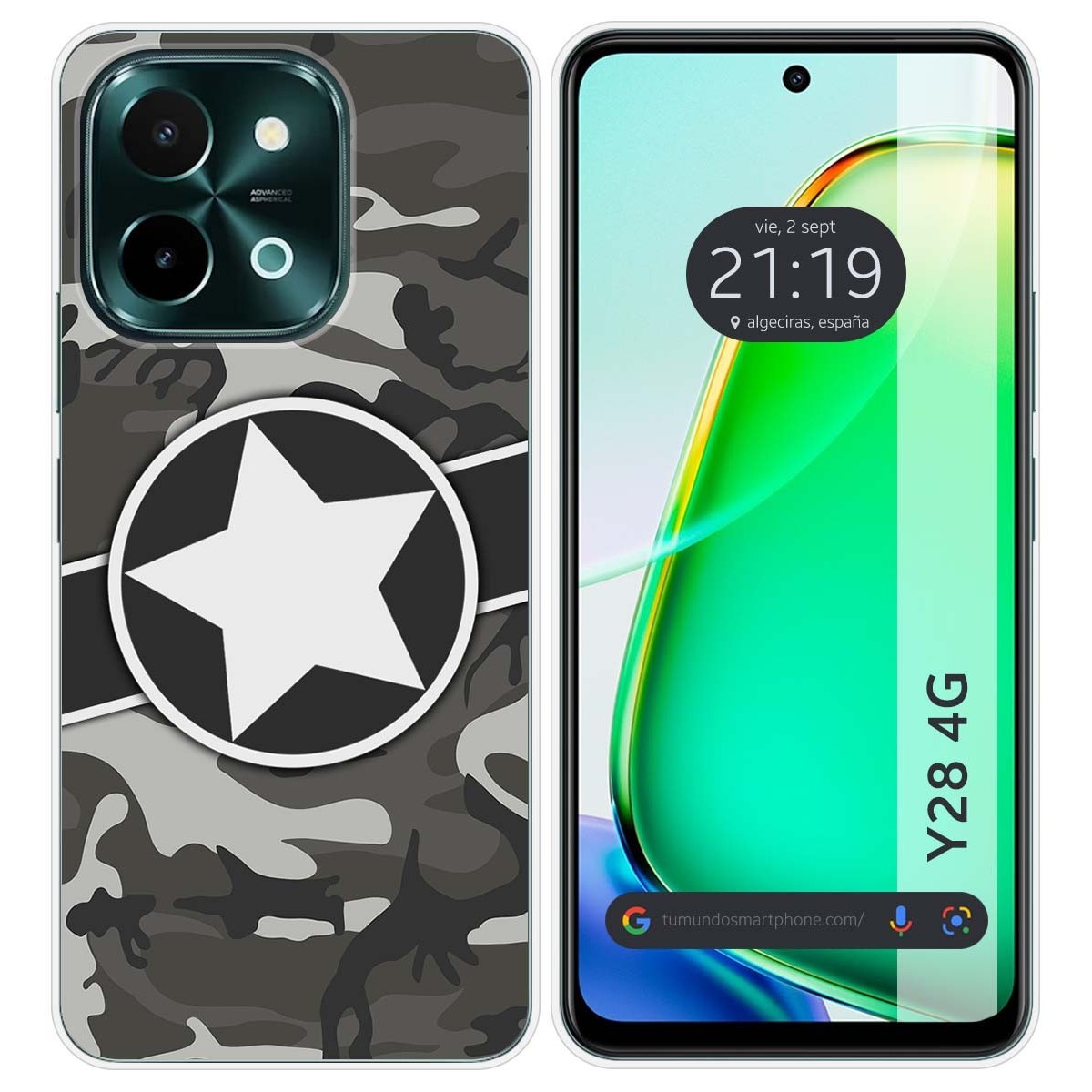 Funda Silicona para Vivo Y28 4G diseño Camuflaje 02 Dibujos