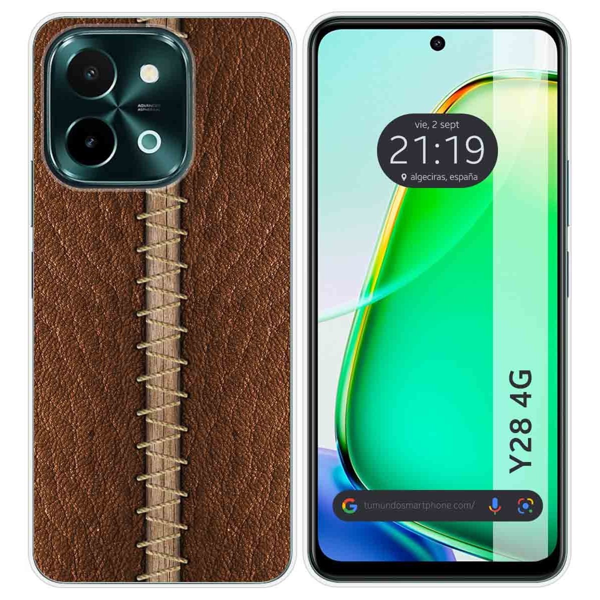 Funda Silicona para Vivo Y28 4G diseño Cuero 01 Dibujos