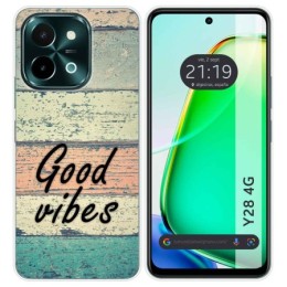 Funda Silicona para Vivo Y28 4G diseño Madera 01 Dibujos