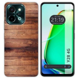 Funda Silicona para Vivo Y28 4G diseño Madera 02 Dibujos