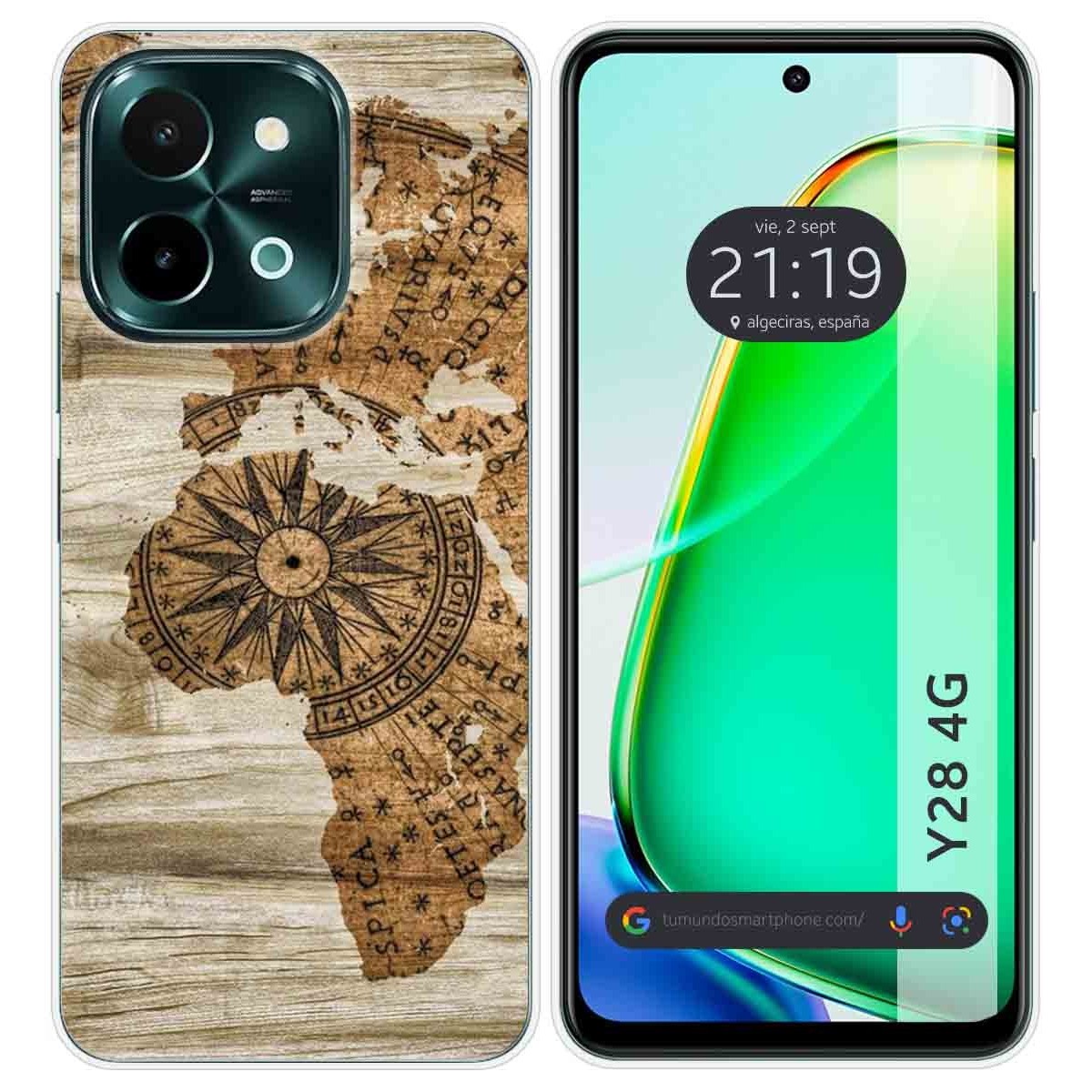 Funda Silicona para Vivo Y28 4G diseño Madera 07 Dibujos