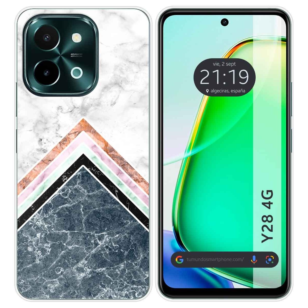 Funda Silicona para Vivo Y28 4G diseño Mármol 05 Dibujos