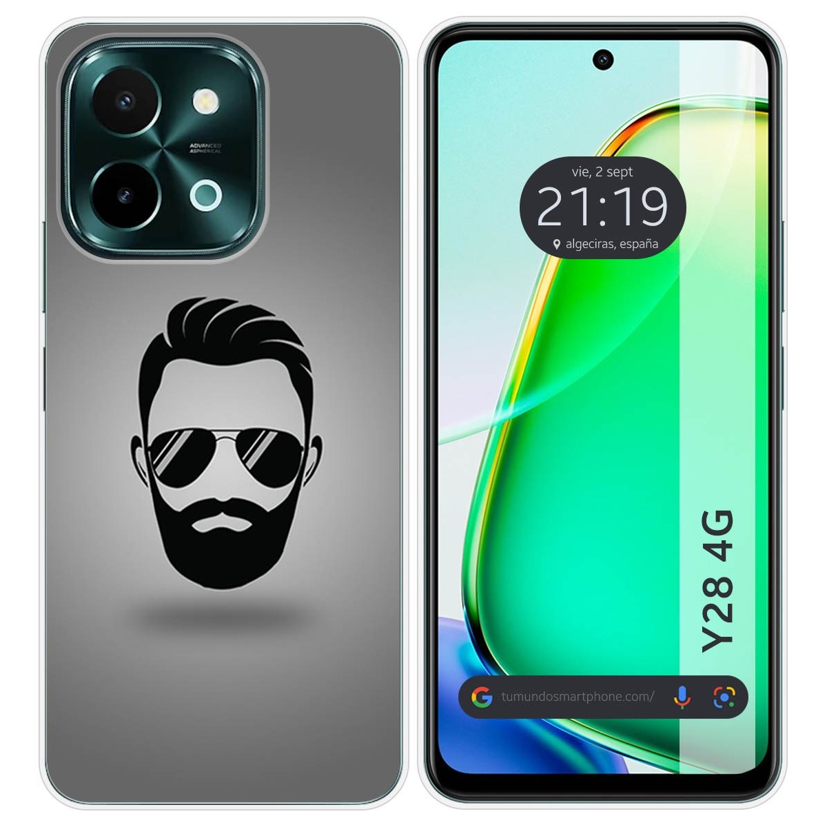 Funda Silicona para Vivo Y28 4G diseño Barba Dibujos