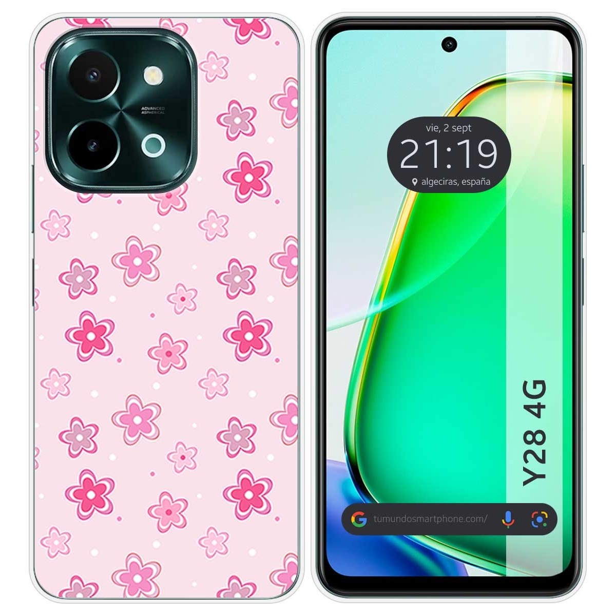 Funda Silicona para Vivo Y28 4G diseño Flores Dibujos