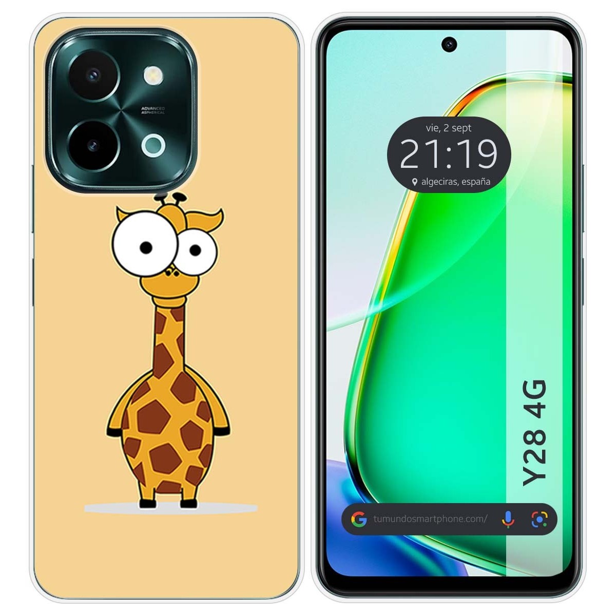 Funda Silicona para Vivo Y28 4G diseño Jirafa Dibujos