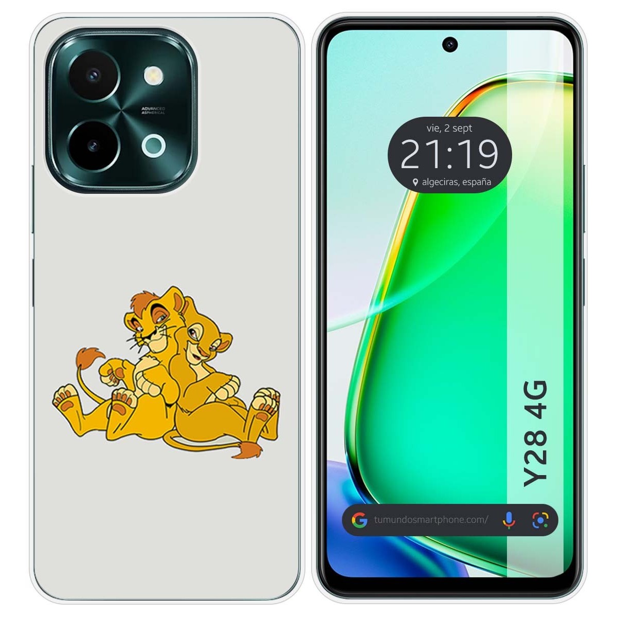 Funda Silicona para Vivo Y28 4G diseño Leones Dibujos