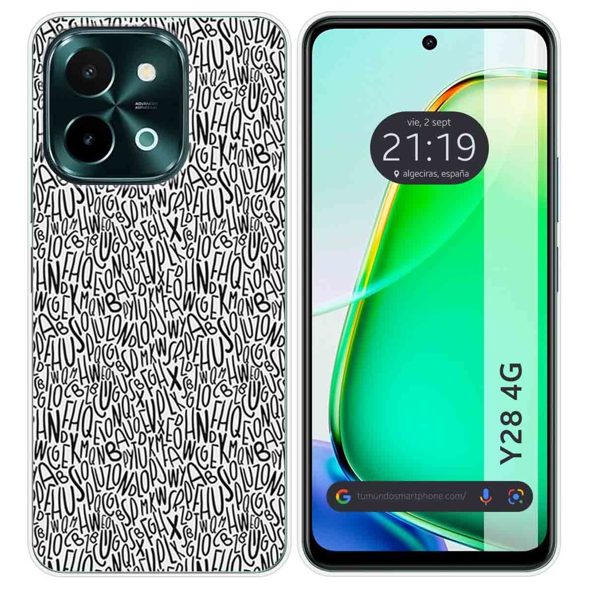 Funda Silicona para Vivo Y28 4G diseño Letras Dibujos