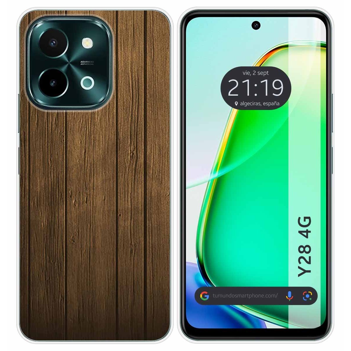 Funda Silicona para Vivo Y28 4G diseño Madera Dibujos