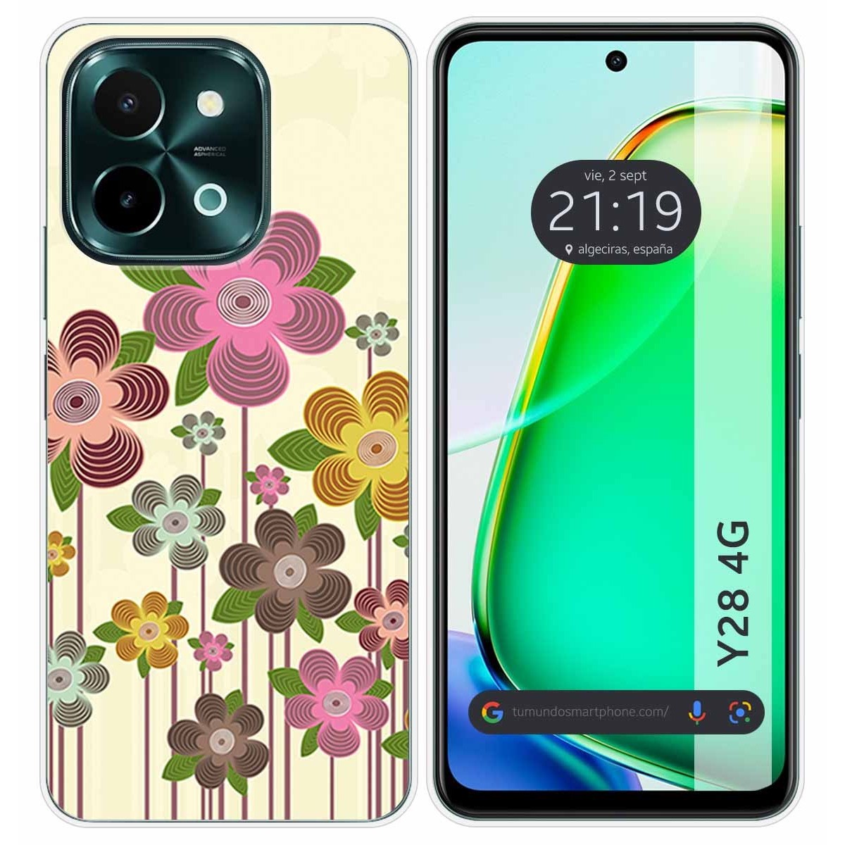 Funda Silicona para Vivo Y28 4G diseño Primavera En Flor Dibujos