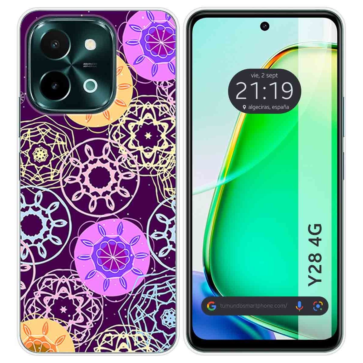 Funda Silicona para Vivo Y28 4G diseño Radial Dibujos