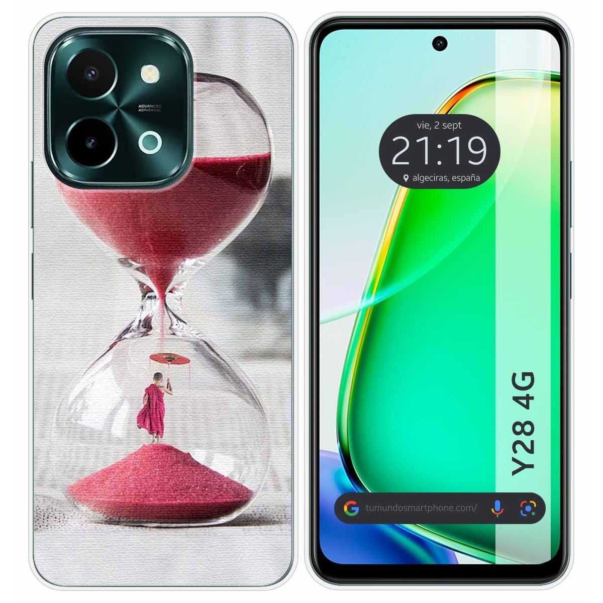 Funda Silicona para Vivo Y28 4G diseño Reloj Dibujos