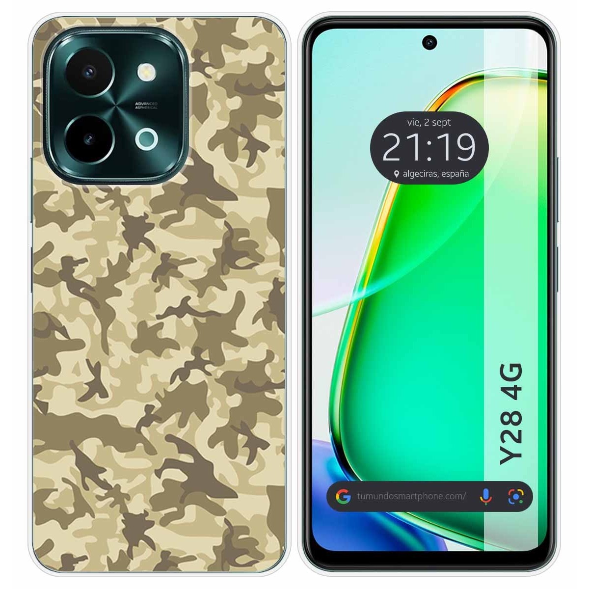 Funda Silicona para Vivo Y28 4G diseño Sand Camuflaje Dibujos