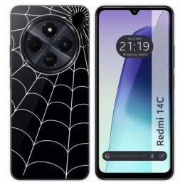 Funda Silicona Transparente para Xiaomi Redmi 14C diseño Araña Dibujos