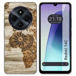 Funda Silicona para Xiaomi Redmi 14C diseño Madera 07 Dibujos