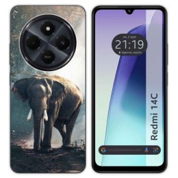 Funda Silicona para Xiaomi Redmi 14C diseño Elefante Dibujos