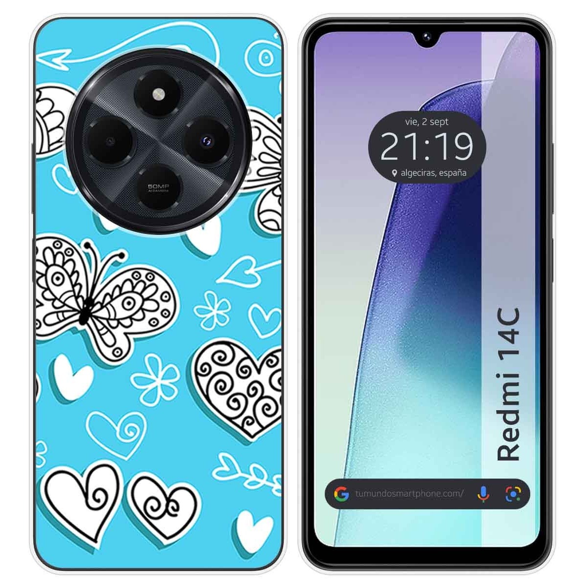 Funda Silicona para Xiaomi Redmi 14C diseño Mariposas Dibujos