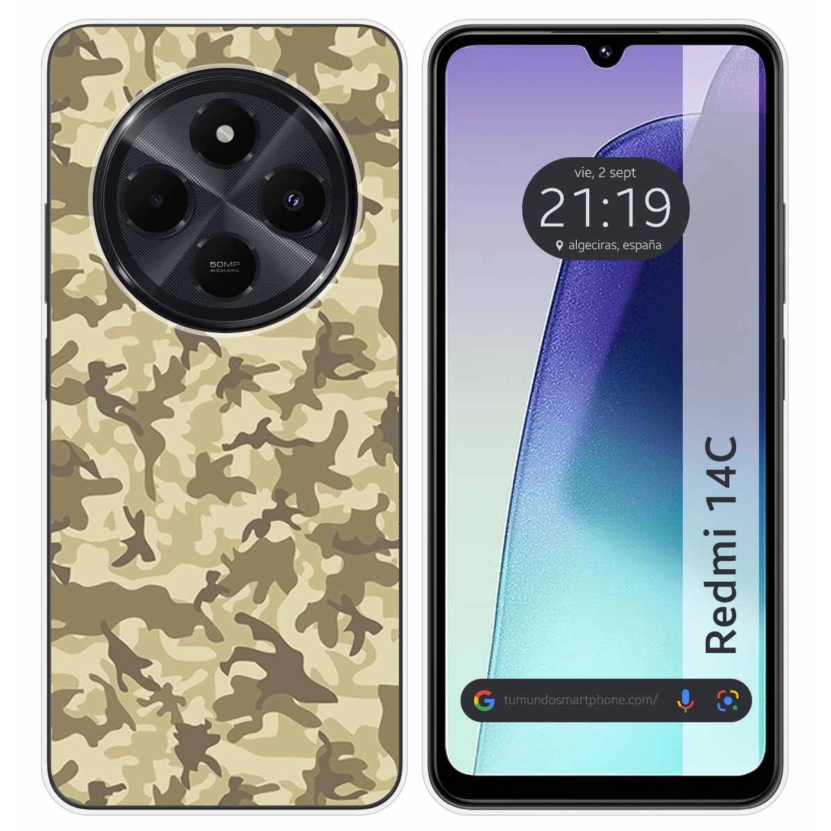 Funda Silicona para Xiaomi Redmi 14C diseño Sand Camuflaje Dibujos