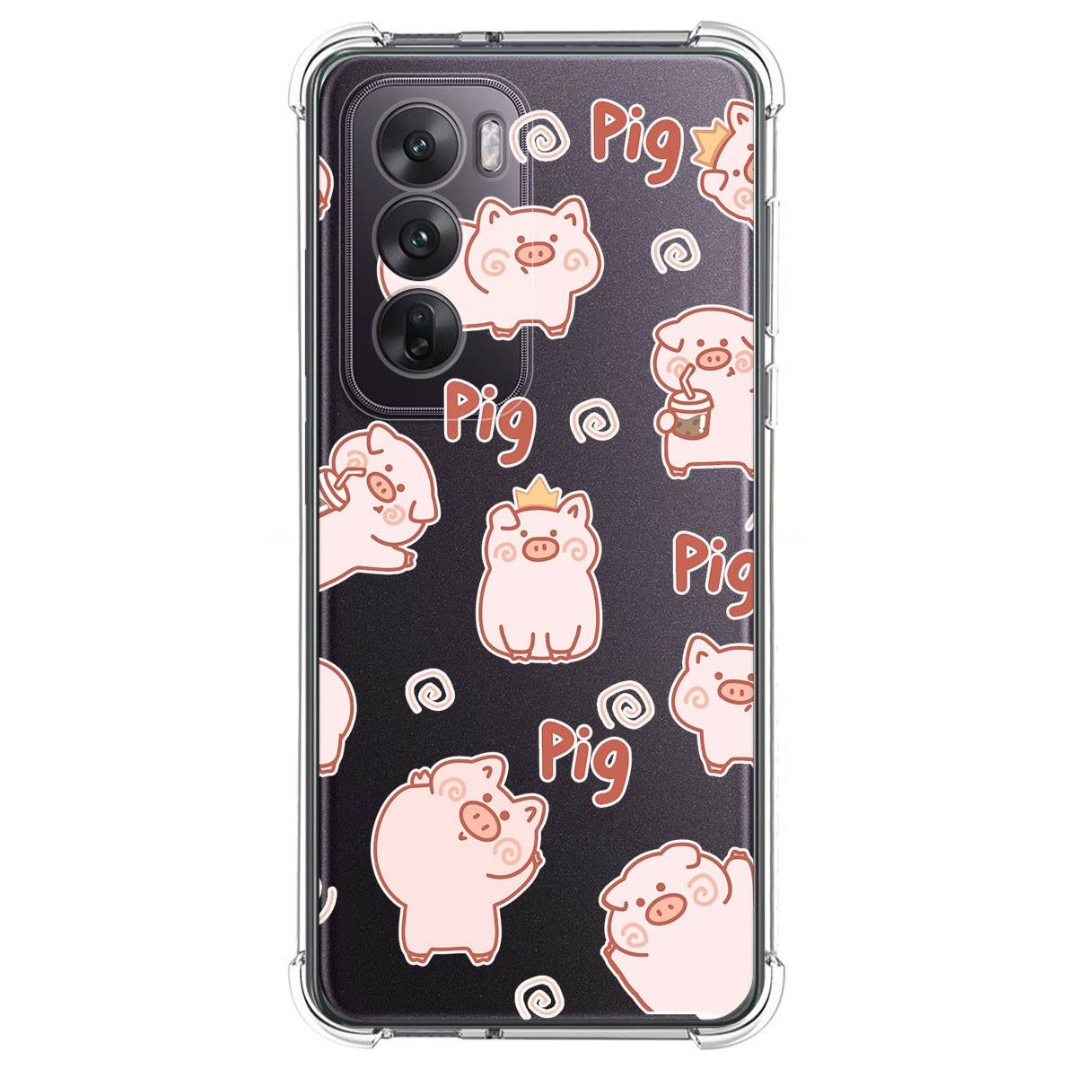 Funda Silicona Antigolpes para Oppo Reno 12 5G diseño Cerdos Dibujos