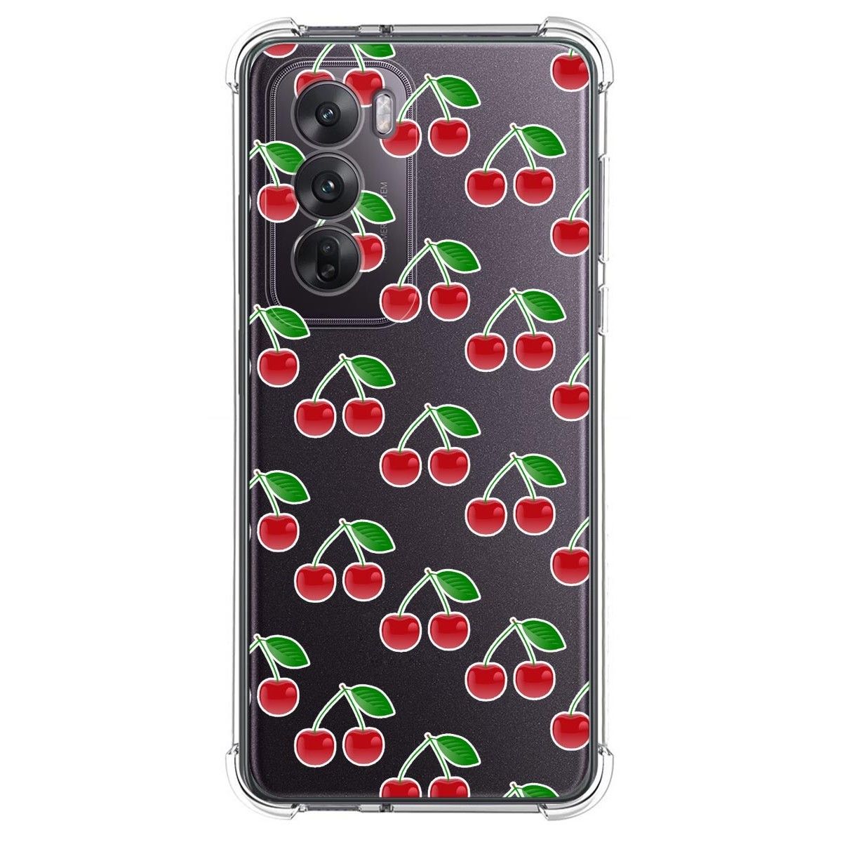 Funda Silicona Antigolpes para Oppo Reno 12 5G diseño Cerezas Dibujos