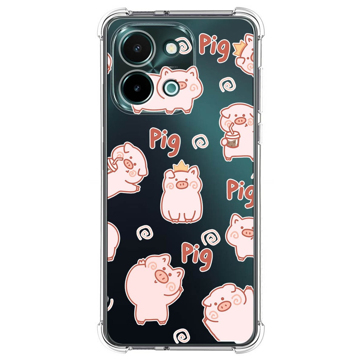 Funda Silicona Antigolpes para Vivo Y28 4G diseño Cerdos Dibujos