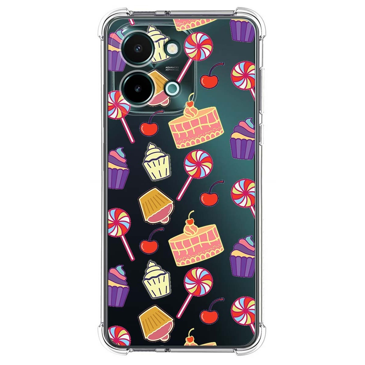 Funda Silicona Antigolpes para Vivo Y28 4G diseño Dulces 01 Dibujos