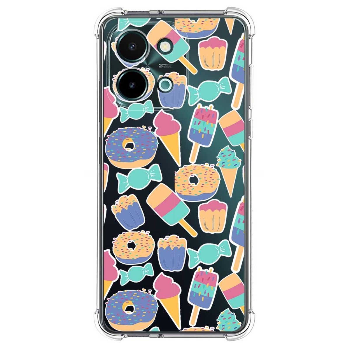 Funda Silicona Antigolpes para Vivo Y28 4G diseño Dulces 02 Dibujos