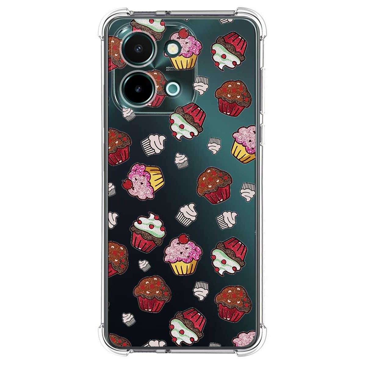 Funda Silicona Antigolpes para Vivo Y28 4G diseño Muffins Dibujos