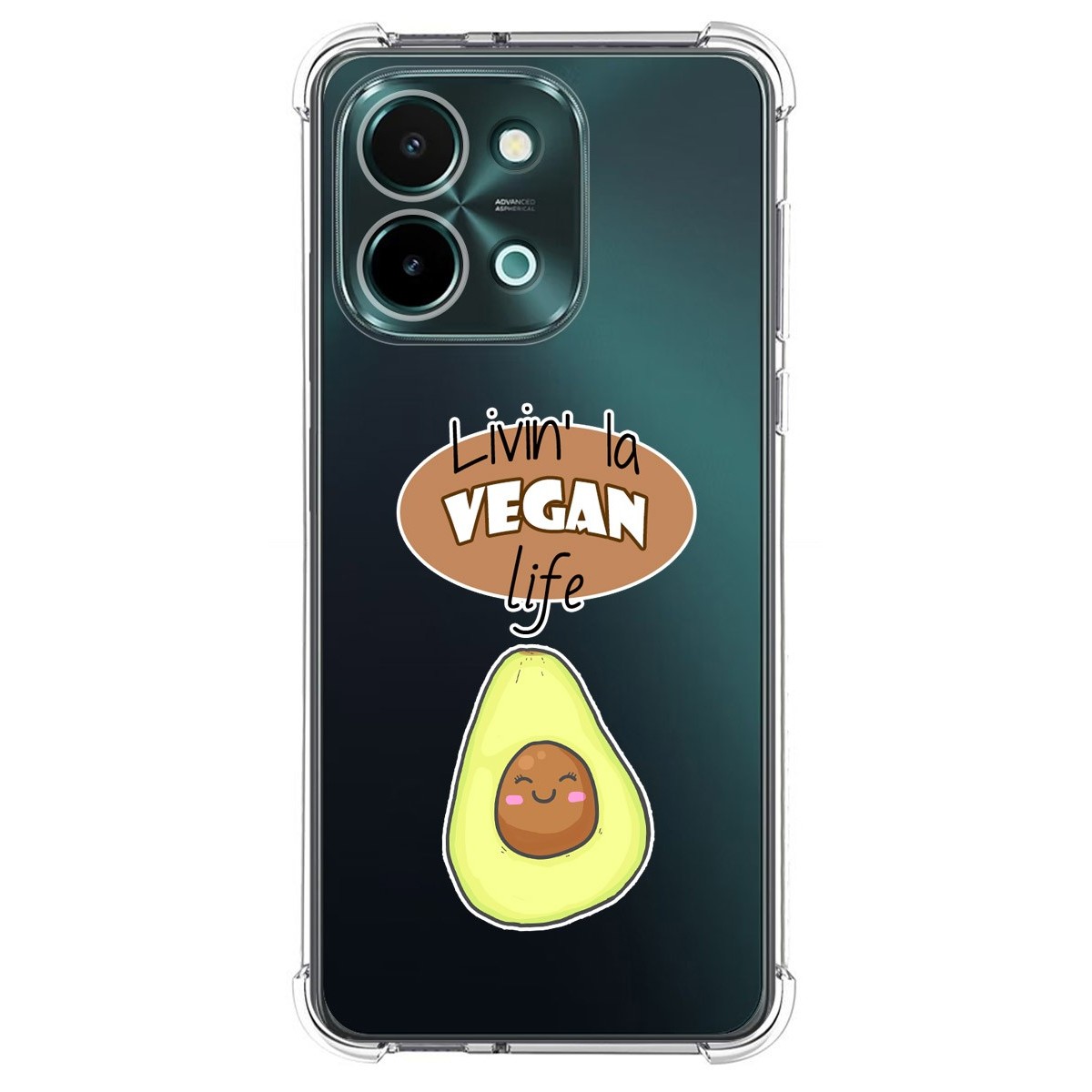 Funda Silicona Antigolpes para Vivo Y28 4G diseño Vegan Life Dibujos