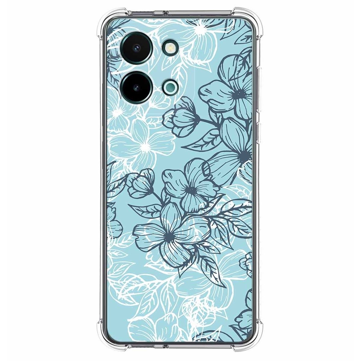 Funda Silicona Antigolpes para Vivo Y28 4G diseño Flores 03 Dibujos