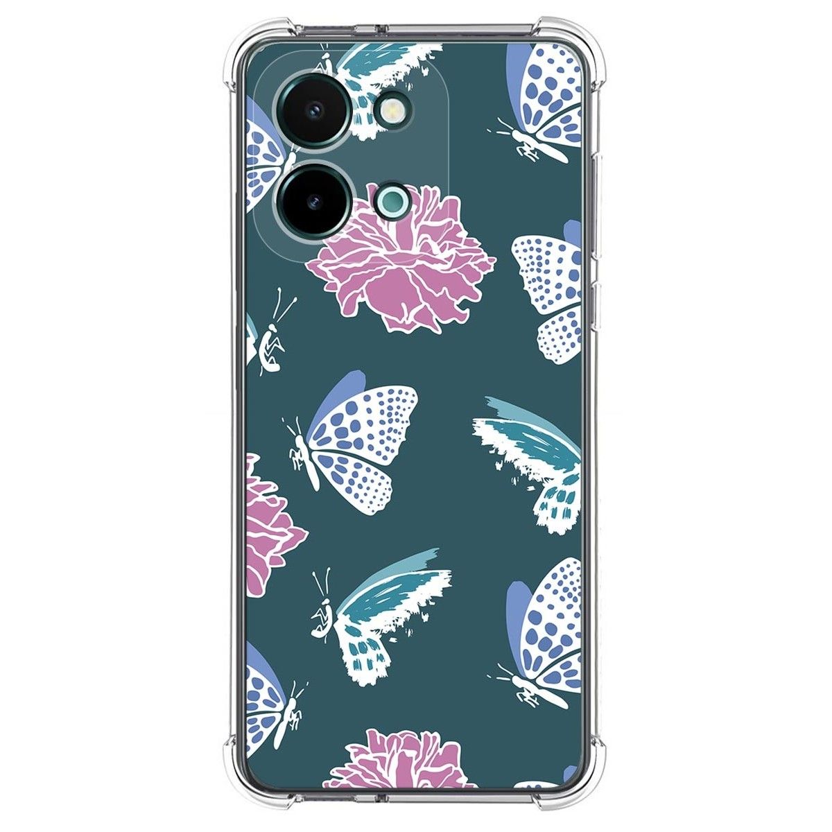 Funda Silicona Antigolpes para Vivo Y28 4G diseño Flores 10 Dibujos