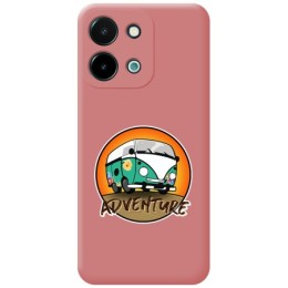 Funda Silicona Líquida Rosa para Vivo Y28 4G diseño Adventure Dibujos