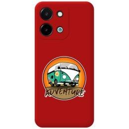 Funda Silicona Líquida Roja para Vivo Y28 4G diseño Adventure Dibujos