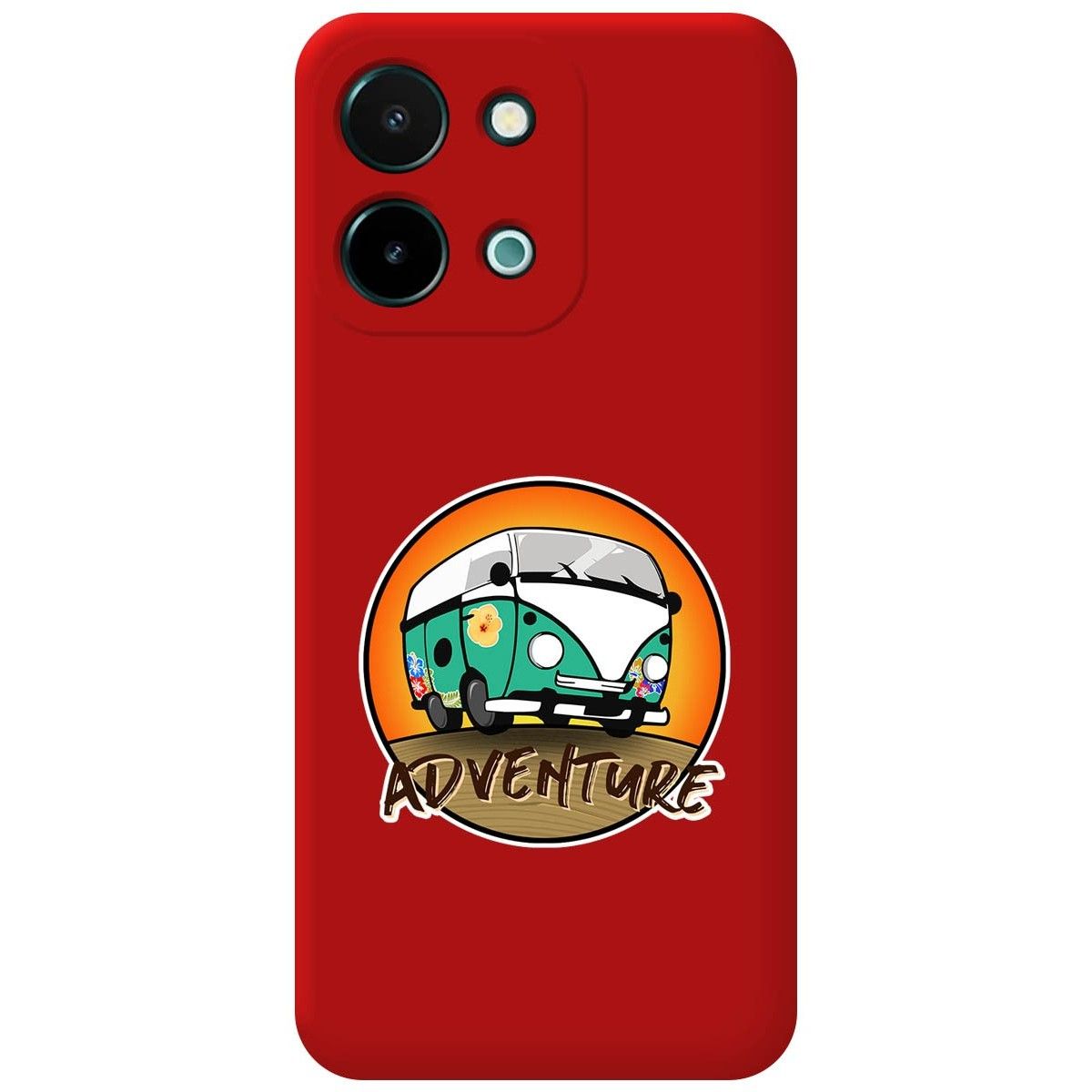 Funda Silicona Líquida Roja para Vivo Y28 4G diseño Adventure Dibujos