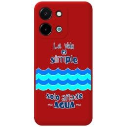 Funda Silicona Líquida Roja para Vivo Y28 4G diseño Agua Dibujos