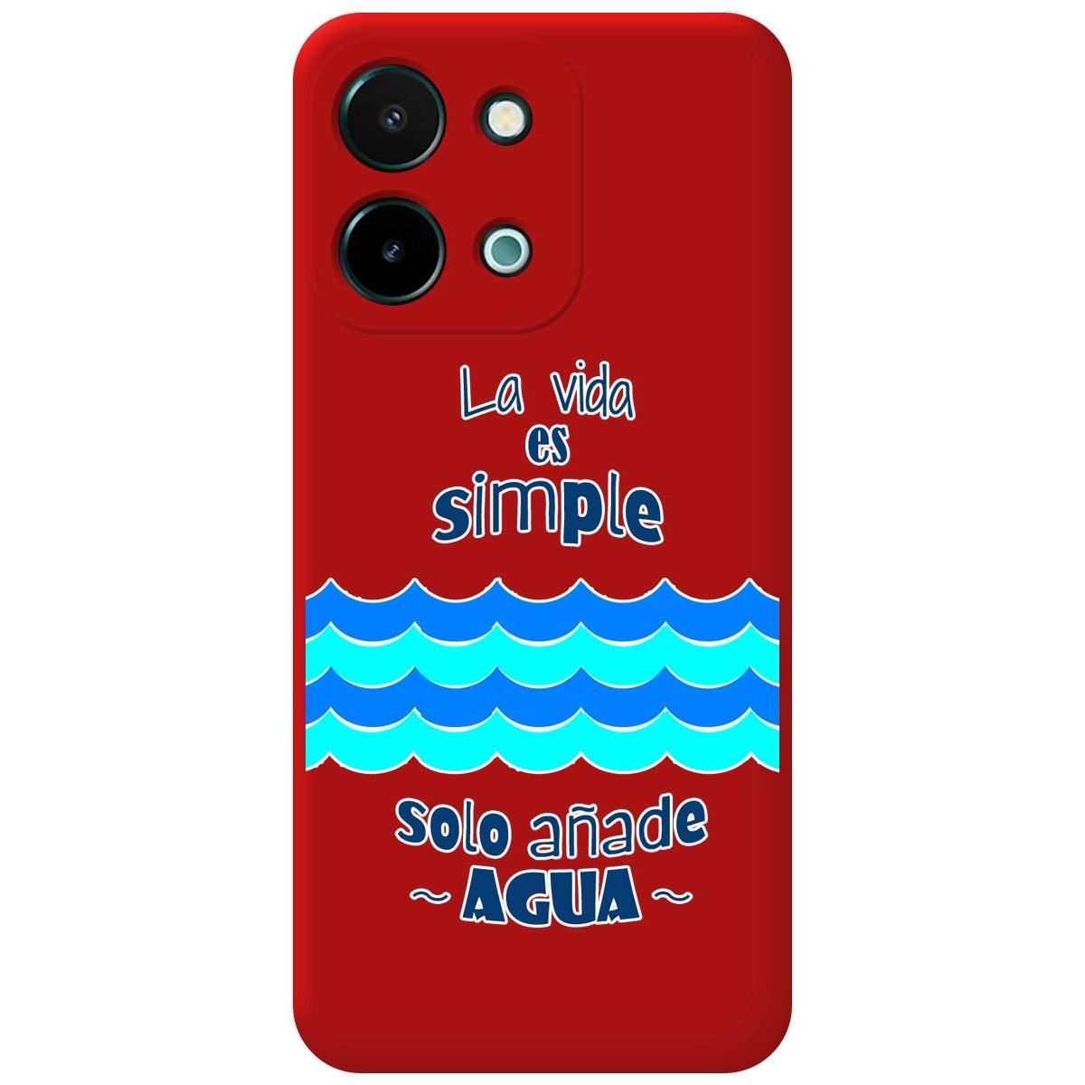 Funda Silicona Líquida Roja para Vivo Y28 4G diseño Agua Dibujos