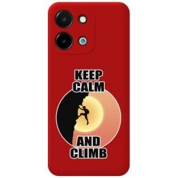 Funda Silicona Líquida Roja para Vivo Y28 4G diseño Hombre Escalada Dibujos