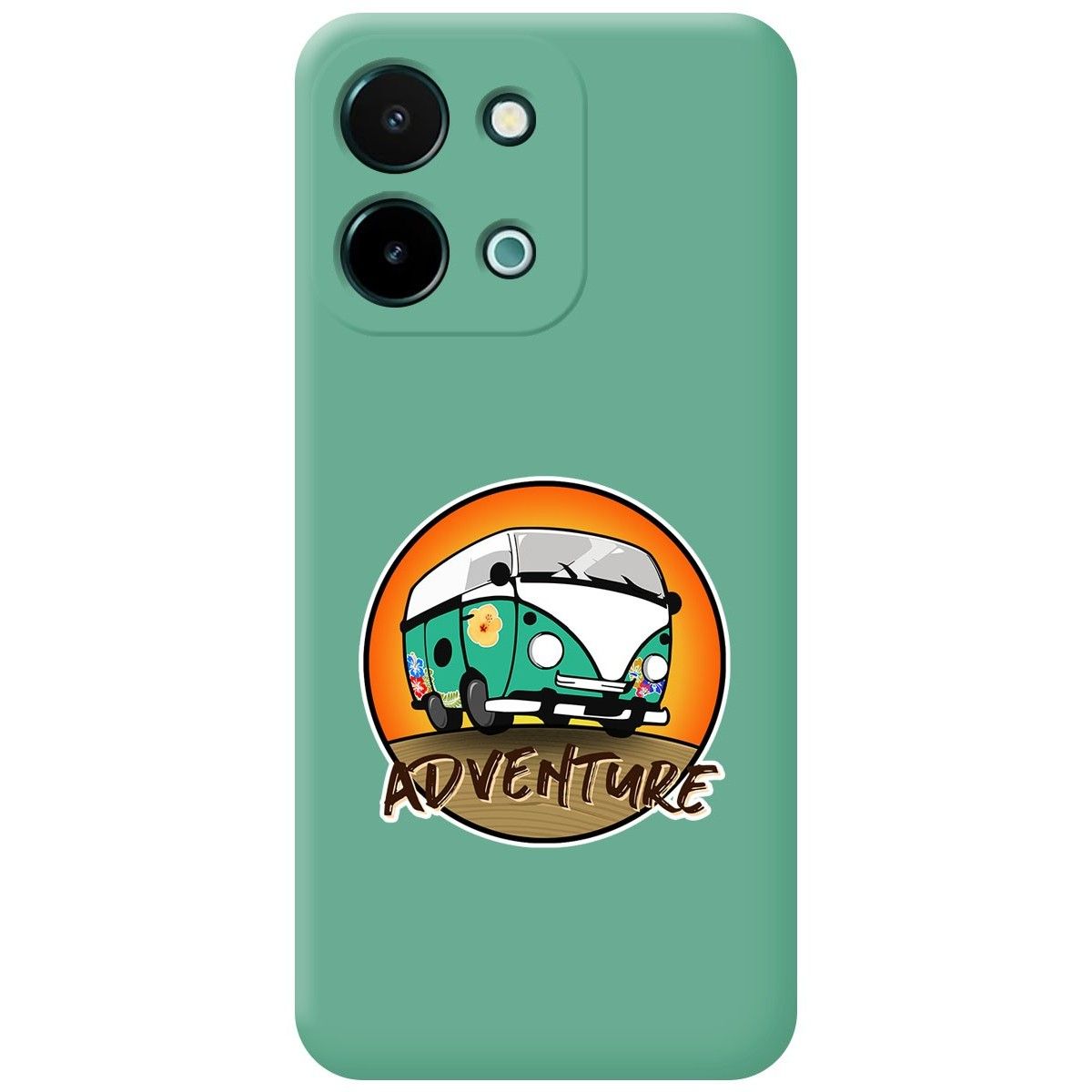 Funda Silicona Líquida Verde para Vivo Y28 4G diseño Adventure Dibujos