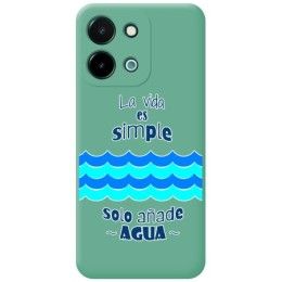 Funda Silicona Líquida Verde para Vivo Y28 4G diseño Agua Dibujos