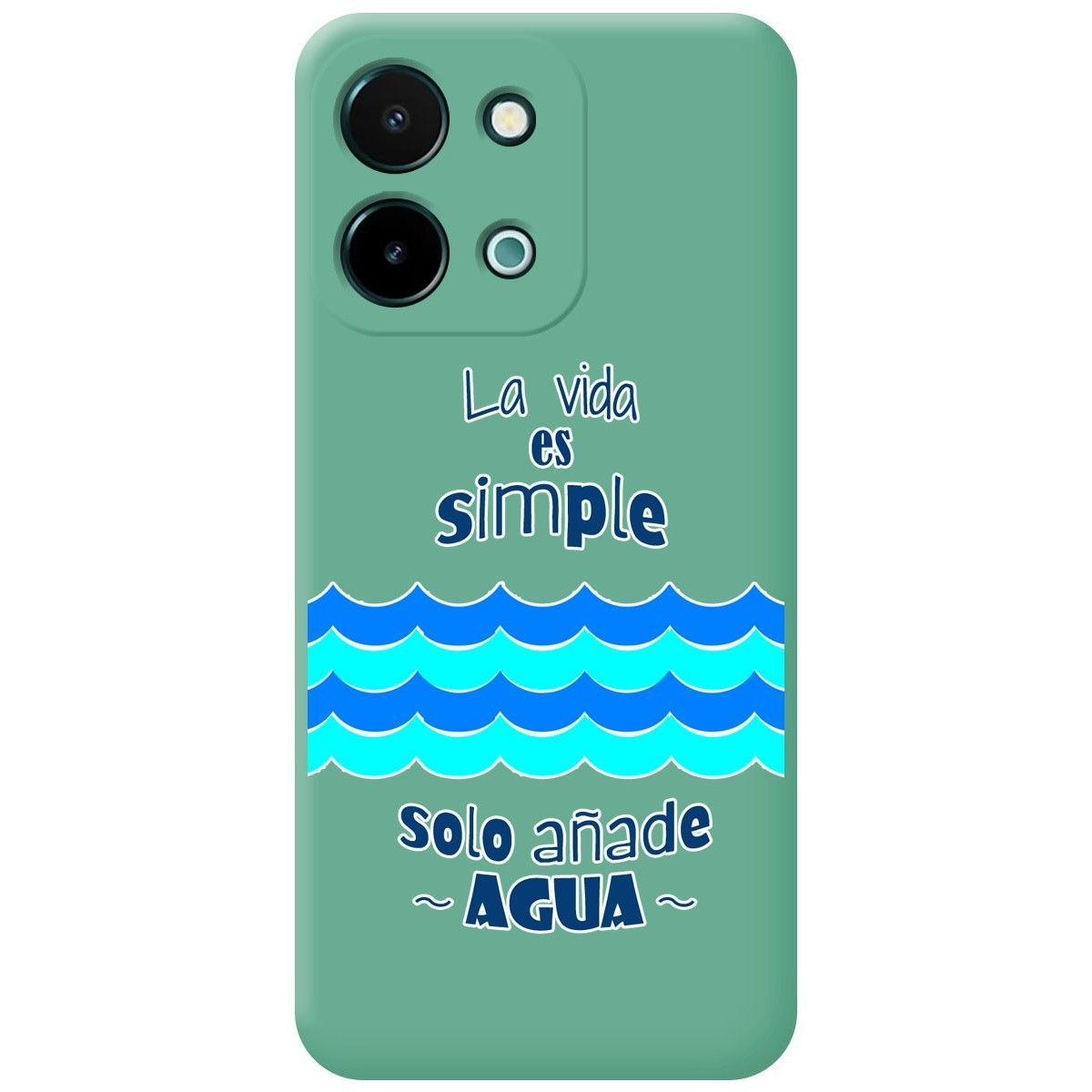 Funda Silicona Líquida Verde para Vivo Y28 4G diseño Agua Dibujos