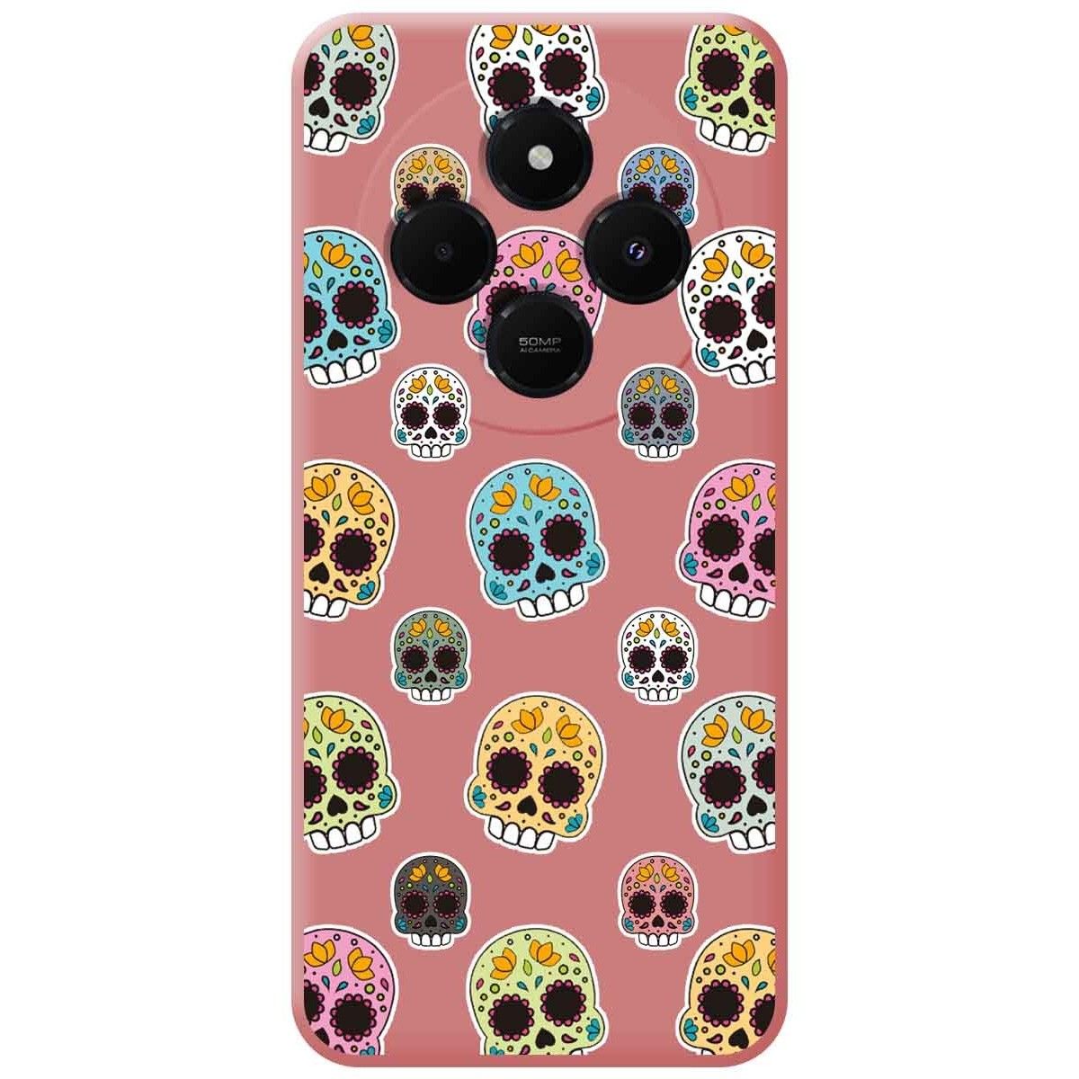 Funda Silicona Líquida Rosa para Xiaomi Redmi 14C diseño Catrina Dibujos