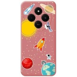 Funda Silicona Líquida Rosa para Xiaomi Redmi 14C diseño Espacio Dibujos