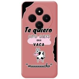 Funda Silicona Líquida Rosa para Xiaomi Redmi 14C diseño Vaca Dibujos